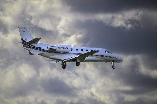 Cessna Citation Excel/XLS (N698QS) - Landing on runway 35 during 2025 Masters week.