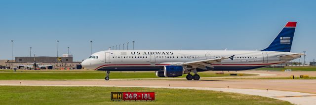 Airbus A321 (N199UW) - Rare US Airways jet in Dallas departing off runaway 18R