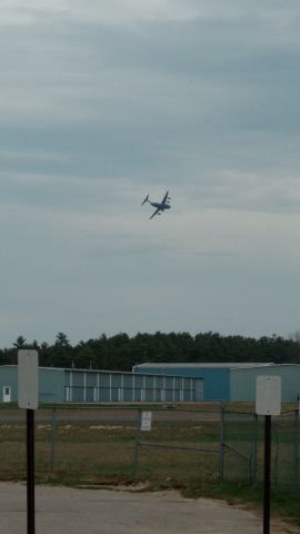 Boeing Globemaster III — - flying over downtown Plymouth after its flyby at the airport