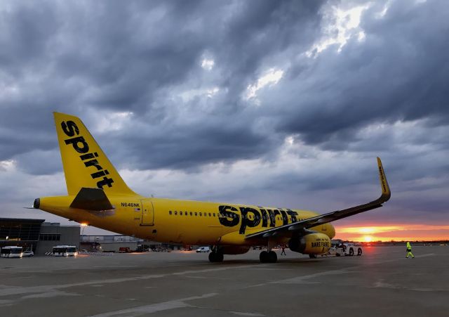 Airbus A320 (N646NK) - Sunrise at Philadelphia International Airport. Photo by W3BIG via W3EMA 