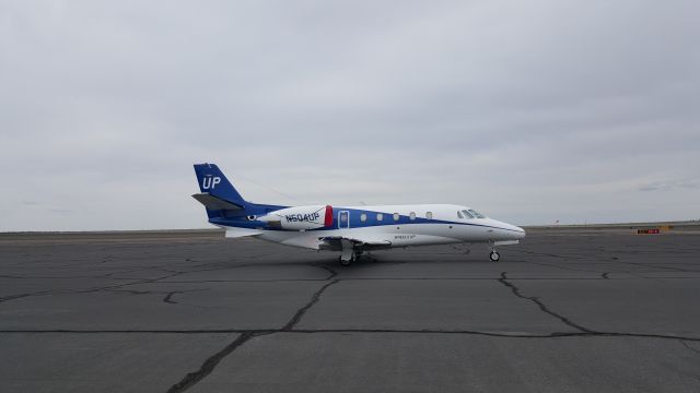 Cessna Citation Excel/XLS (N504UP) - N504UP at KEPH on the Apron near the Glider Operations Only Runway. 