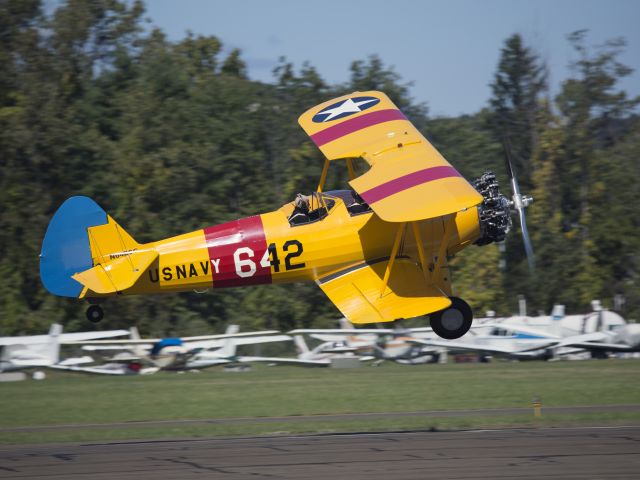 Boeing PT-17 Kaydet (N642CC) - Take off runway 08 . A very nice Stearman!