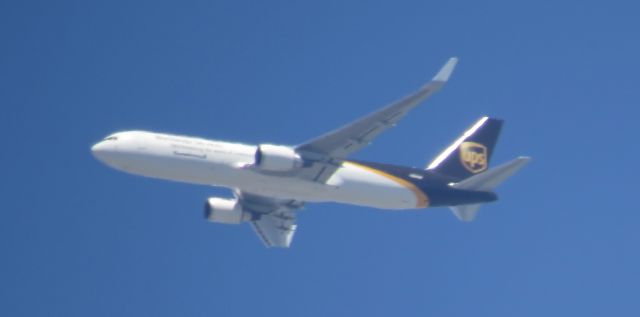 BOEING 767-300 (N361UP) - UPS Boeing 767-300 approaching LAX. Photo taken from my back yard with a Canon SX50HS