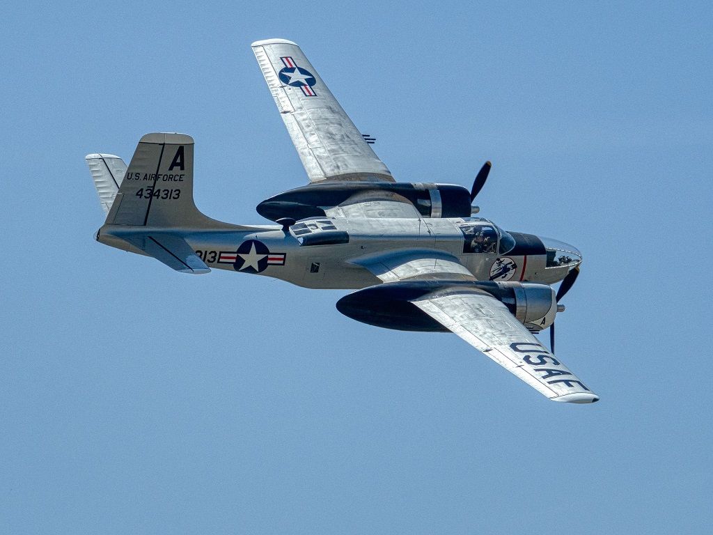 N4313 — - Black Crow Aviation's Douglas A26C at Planes of Fame Airshow, Chino CA., May 04, 2019