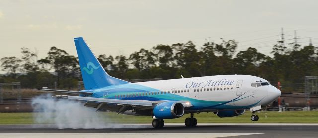 Boeing 737-700 (VH-PNI) - Our Airline landing at Gladstone, Queensland on the 6th of February. 2014