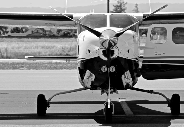 Cessna P210 (turbine) (N62SK) - Very cool head on shot with a Santa Rosa based (KSTS) 1978 Cessna 210 Rolls-Royce Turbine. This is #104 out of #110 C10Ts made and this one includes a new interior plus new instrument panel. a rel=nofollow href=http://flightaware.com/live/flight/N62SK/history/20160429/1825Z/O16/KRHVhttp://flightaware.com/live/flight/N62SK/history/20160429/1825Z/O16/KRHV/a