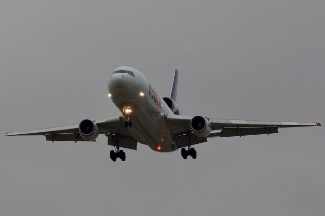 McDonnell Douglas DC-10 (N566FE) - Originally deieverd to American Airlines in 1979, arriving on a cold, grey morning to a familiar DFW (Please view in "full" for highest image quality)