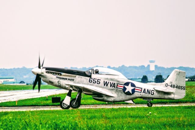 North American P-51 Mustang (NL551CF) - Collings Foundation’s dual-control North American TF-51D Mustang “Toulouse Nuts” taxiing during the Wings Of Freedom Tour at the Dayton Wright Brothers Airport (KMGY) 2017