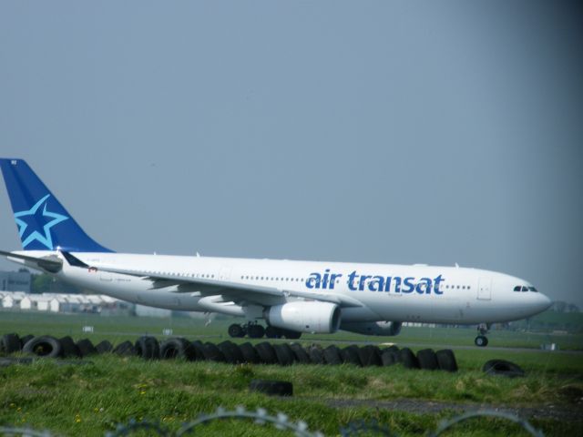 Airbus A330-300 (C-GITS) - C-GITS AIRBUS 330 of air transat doing tsc 231 to canada  this aircraft visited shannon 19-04-2011 and also this ais aircraft which ran out of fuel over atlantis and glided to lajes for 1 hour and made a sucessful landing with out power hydraulics but aircraft suffered a  lot of damage