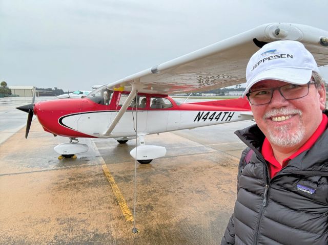 Cessna Skyhawk (N444TH) - On a rainy ramp at St. Simons.  Selfie taken by Charles Oppermann