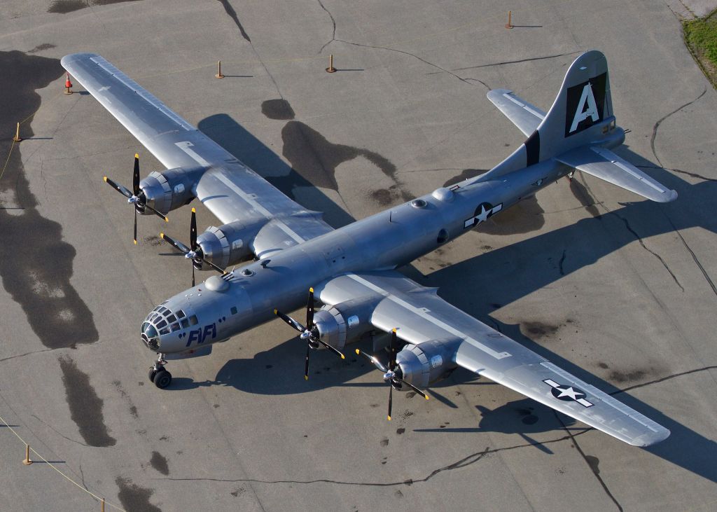 Boeing B-29 Superfortress (N529B) - FIFI the B-29 Superfortress from the Commemorative Air Force as seen from a low and over pass while static at Gatineau Airport.  Taken in the morning on July 30, 2018 before she departed to Peterborough, Ontario.