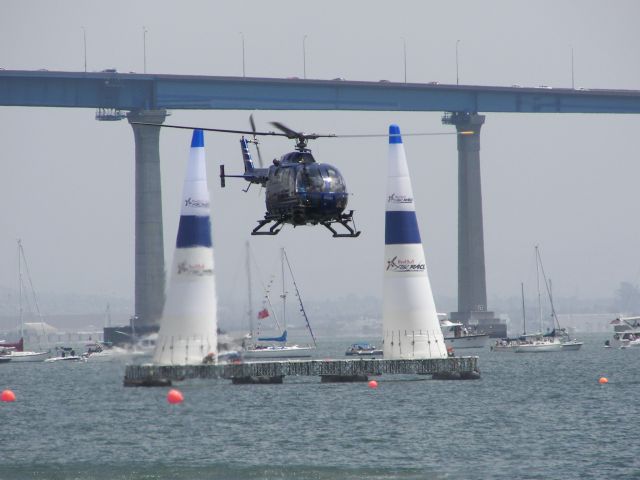 — — - Red Bull Air Race 2008  San Diego, CA  High-def camera ship, air gate, and Coronado Bridge.