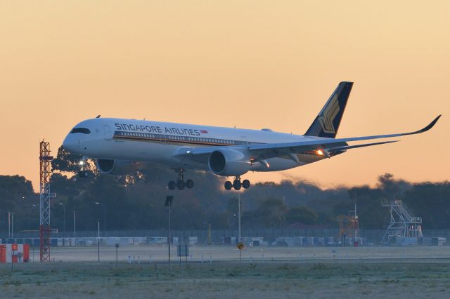 Airbus A350-900 (9V-SHN) - Adelaide, South Australia, June 9, 2020.br /Another view of the arriving first international passenger service post-Covid-19 lockdown.