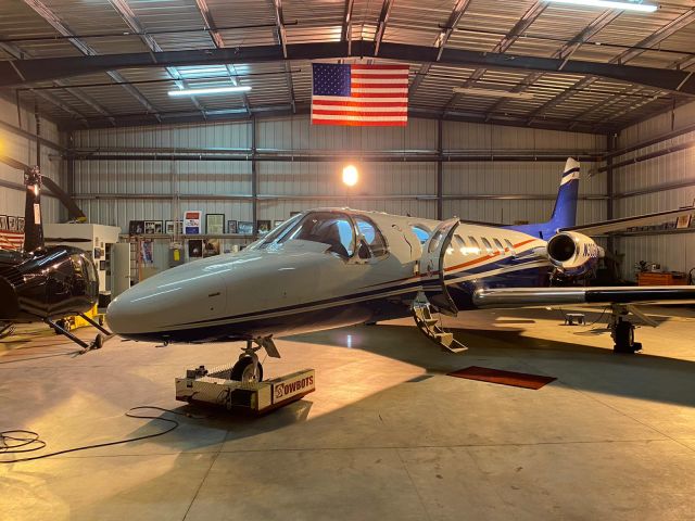 N30CV — - Nestled safely in her hangar