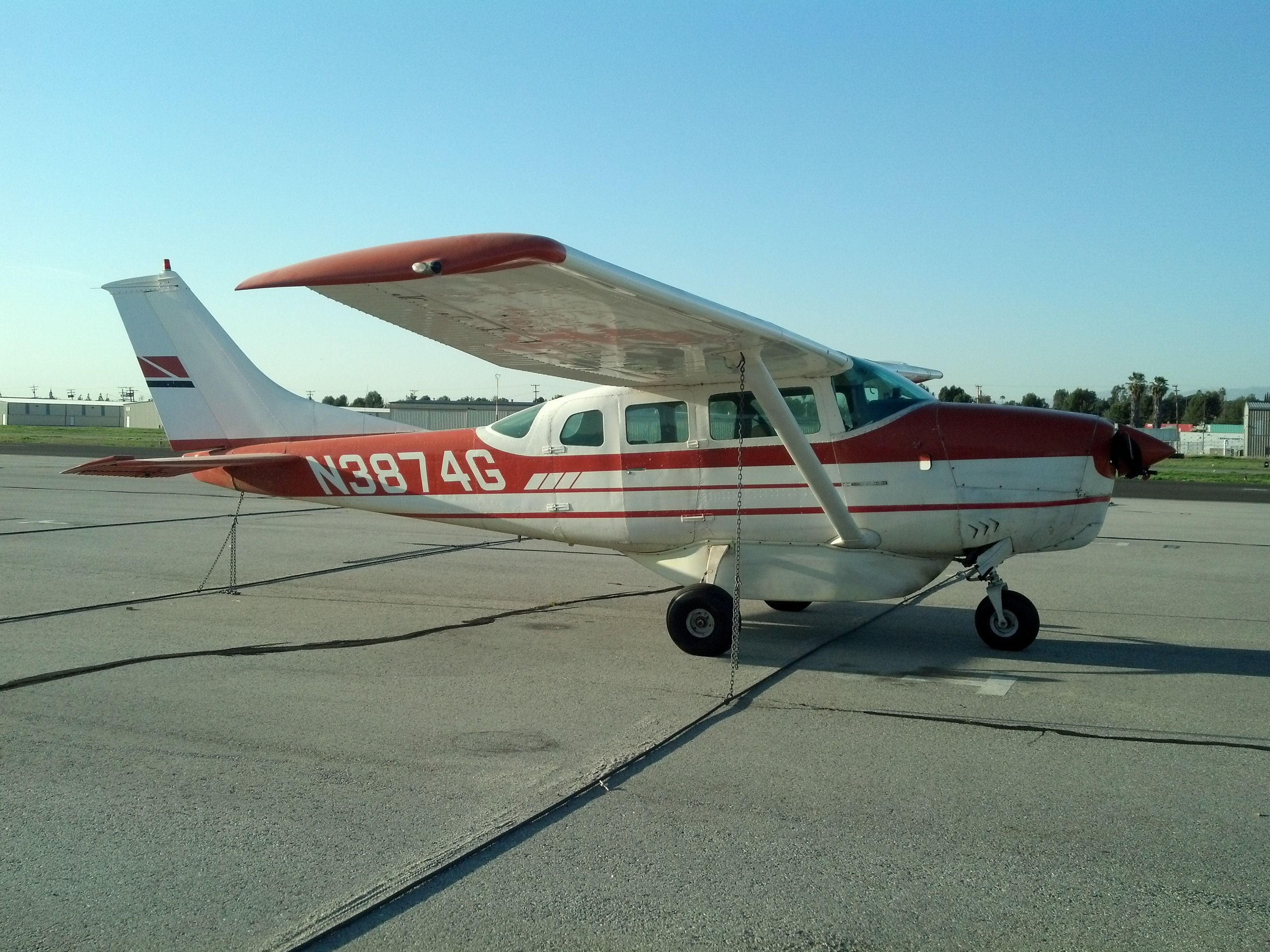 Cessna 206 Stationair (N3874G) - 1967 CESSNA U206B VISITING FULLERTON MUNICIPAL AIRPORT, CA