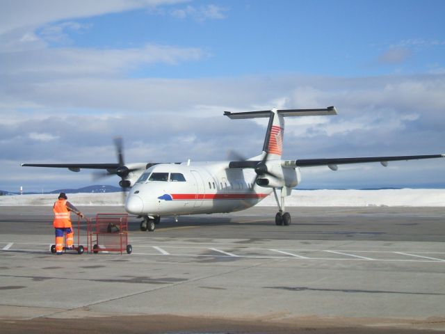 Canadair Challenger (C-FHRC) - On the ramp at Goose Airport NL, starting up to move off the blocks. April 9/9