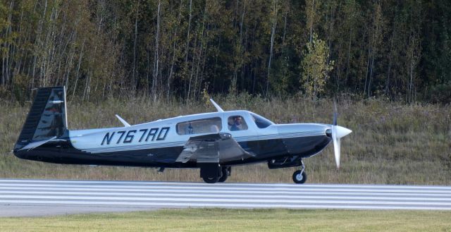 Mooney M-20 Turbo (N767RD) - Heading for a departure is this 1990 Mooney M20M Bravo in the Autumn of 2024.