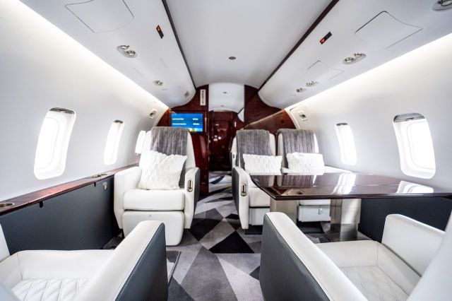 Canadair Regional Jet CRJ-200 (N510SJ) - Interior - forward cabin, mid cabin, looking aft