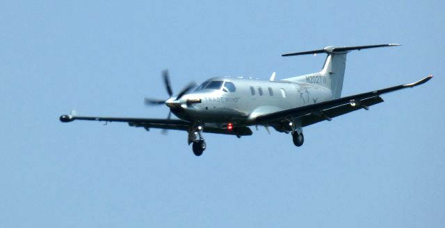 Pilatus PC-12 (N202TW) - About to touch down is this 2022 Tradewind Aviation Pilatus PC-12 NGX in the Summer of 2024.