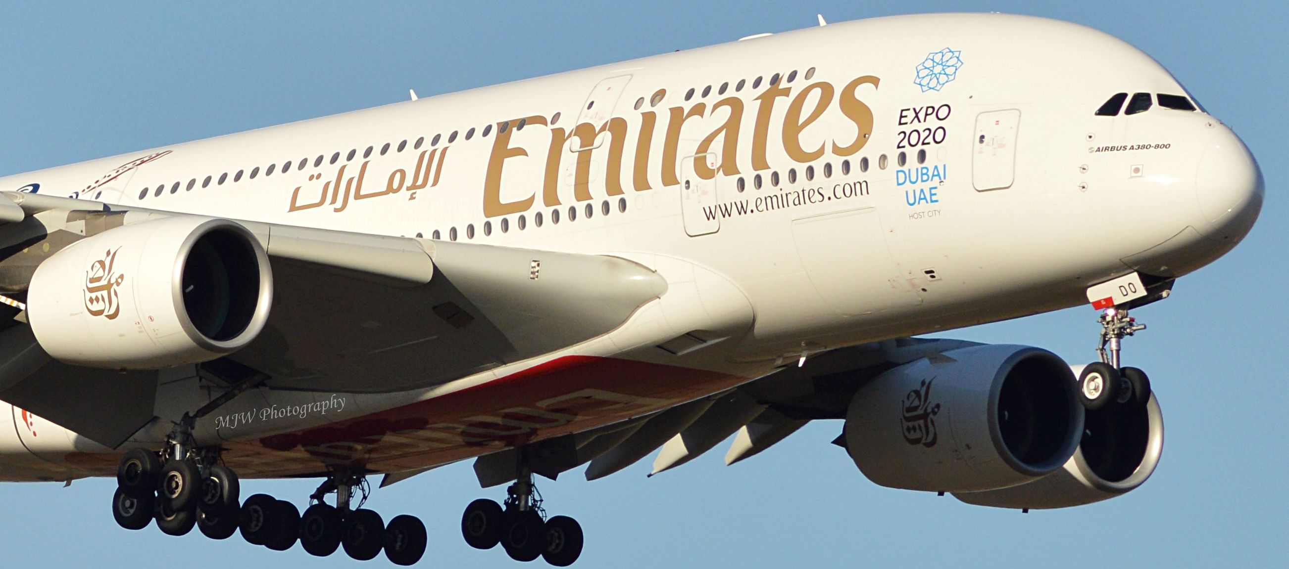 Airbus A380-800 (A6-EDO) - On approach to runway 35 on a beautiful Sunday morning.