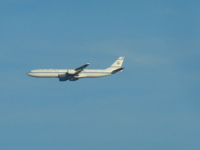 Airbus A340-500 (9K-GBA) - A State Of Kuwait Airbus A340-500 Approaches Dulles Int Airport Runway 1R