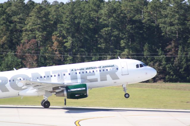 Airbus A320 (N210FR) - 210FR taking off rwy 5L at RDU