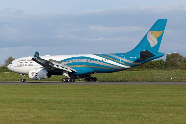 Airbus A330-200 (A4O-DA) - OMA105, the inaugural flight from Muscat to Manchester