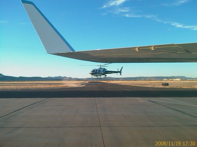 TX-DPS — - Texas DPS Helo coming in for fuel in Alpine, Tx. Wing is a Gulfstream G4.