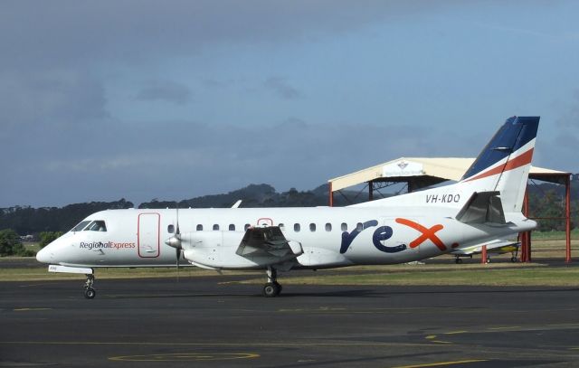 Saab 340 (VH-KDQ) - Adelaide-based aircraft in Tasmania.