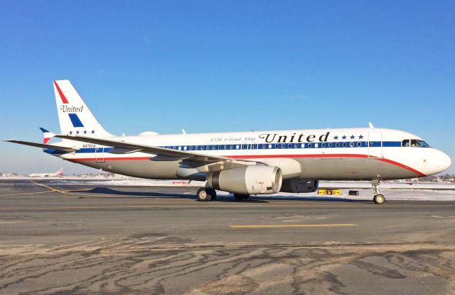 Airbus A320 (N475UA) - Close up - Stars and Bars retro livery