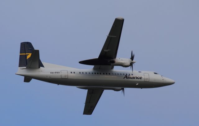 Fokker Maritime Enforcer (VH-FKV) - Taking off from runway 23, Adelaide International Airport. Photo taken from Tapleys Hill Road viewing area.