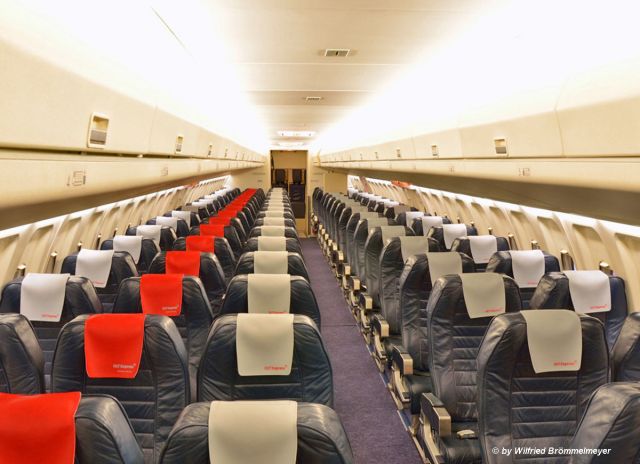 D-AOLG — - Inside the cabin of our Fokker 100. The LG and LH were not modified to the new Geven Seats.