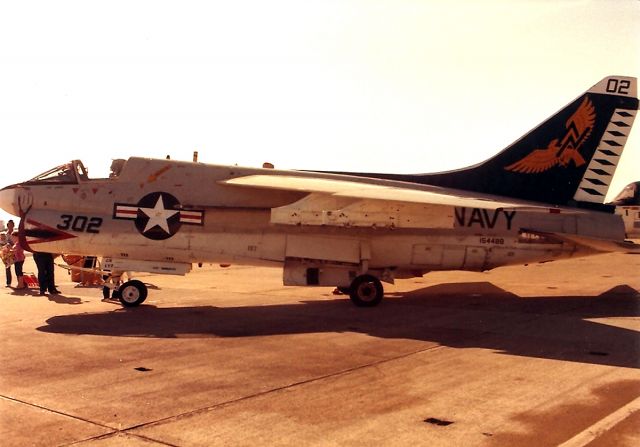 VOUGHT TA-7 Corsair 2 — - KNLC - Lemoore NAS airshow Aug 1984. I see 154488 on the lower rear fuselage. Ship 302 and nothing else that i know of for the Unit or Pilot name.