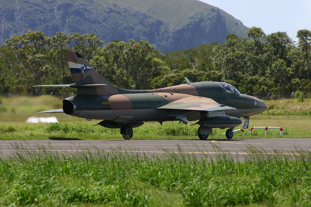 Hawker Hunter (VH-RHO) - Hunter One - Making her way to the runway - 1st November 2005
