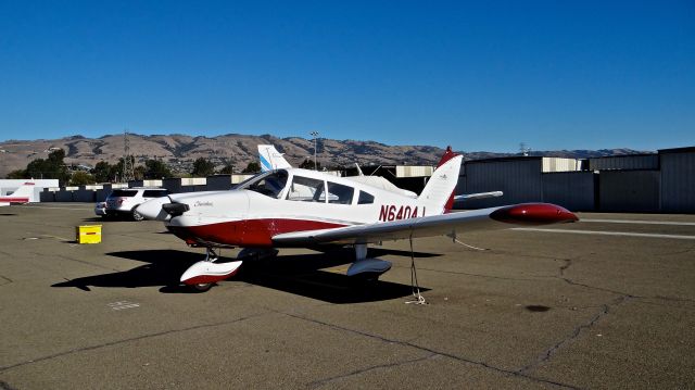 Piper Cherokee (N6404J) - A local Piper Cherokee parked at its new tie down at Reid Hillview Apt.  