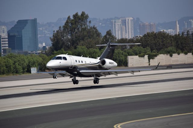 Embraer Legacy 450 (N406FX) - 9/9/2017: Flexjet Embraer Legacy 450 landing at Santa Monica Airport. 