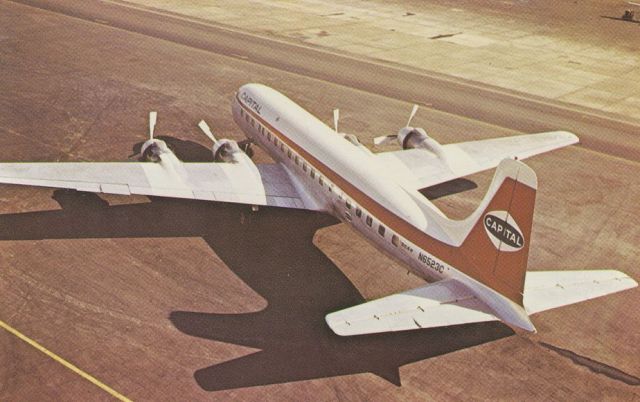 Douglas DC-6 (N6523C) - scanned from postcardsbr /capital airlines