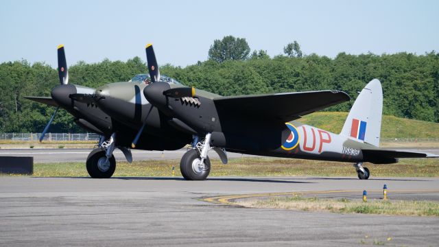 De Havilland Mosquito (N959TV) - FHCs DeHavilland D.H.98 Mosquito T.Mk.III taxis to Rwy 34L for a flight test on 6.23.17.