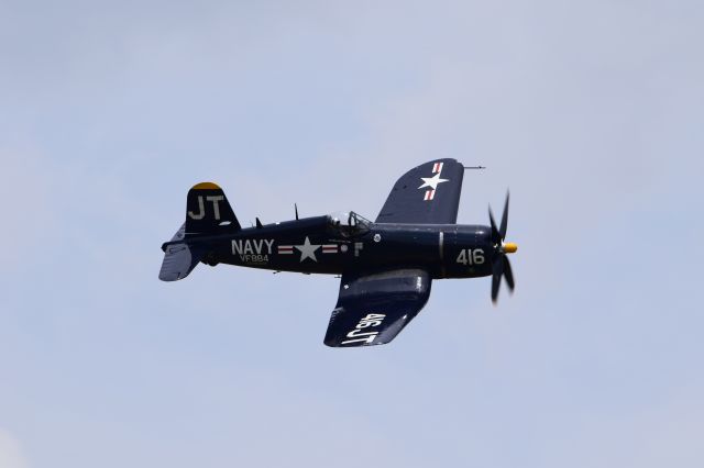 VOUGHT-SIKORSKY V-166 Corsair (N713JT) - Flying over Sun'nFun 2019 6APR19 C/N 9297 Built 1945