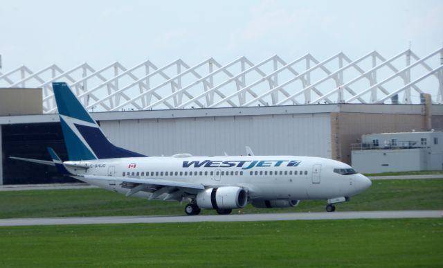 Boeing 737-700 (C-GWJG) - Shown here is a WestJet Boeing 737-700 taxiing in the Spring of 2017.