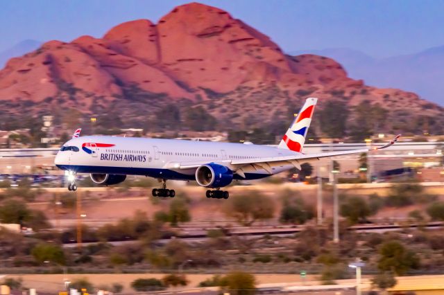 Airbus A350-1000 (G-XWBM) - A British Airways A350-1000 landing at PHX on 2/1/23. Taken with a Canon R7 and Tamron 70-200 G2 lens.