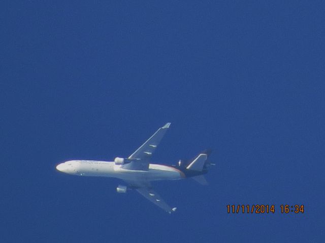 Boeing MD-11 (N285UP) - UPS flight 2930 from PHL to ONT over Southeastern Kansas at 36,000 feet.