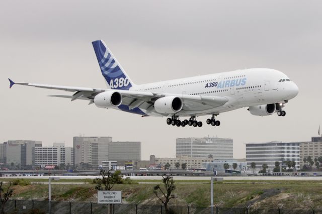 Airbus A380-800 — - A380 Airbus first flight to Los Angeles