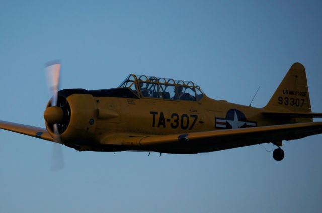 North American T-6 Texan (N93307) - T-6 AT TWILIGHT OVER ROBINS AIR PARK WARNER ROBINS GA