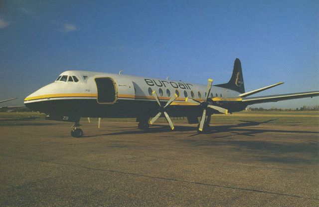 VICKERS Viscount (G-CSZB) - SCANNED FROM POSTCARDbr /EUROAIR