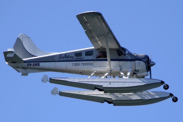 De Havilland Canada DHC-2 Mk1 Beaver (VH-SWB) - over Sydney Harbour on 26 November 2018