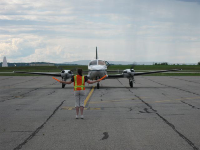 Cessna 402 (KAP149) - Parking on the Cape Air ramp.