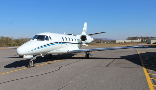 Cessna Citation Excel/XLS (N560L) - A Cessna 560XL Citation Excel on the ramp at Word Field, Scottsboro Municipal Airport, AL - November 10, 2016.