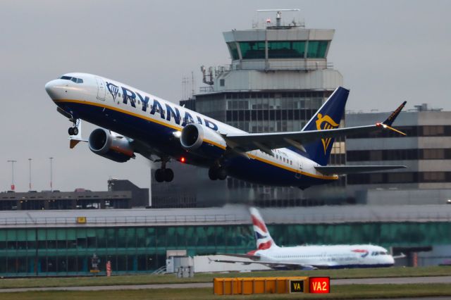 Boeing 737 MAX 8 (EI-HGL) - RYR4007 off to Alicante.