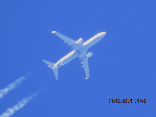 Boeing 737-800 (N566AS) - Alaska Airlines flight 774 from SEA to TPA over Baxter Springs Kansas (78KS) at 37,000 feet.